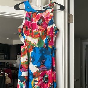 Multicolored Flower like Midi Dress